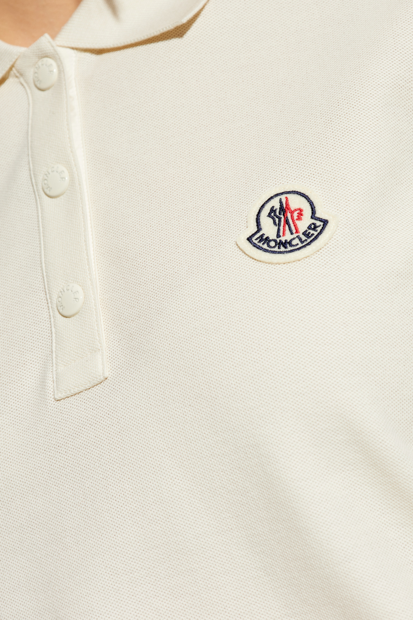 Cream Polo with collar Moncler - Vitkac AS